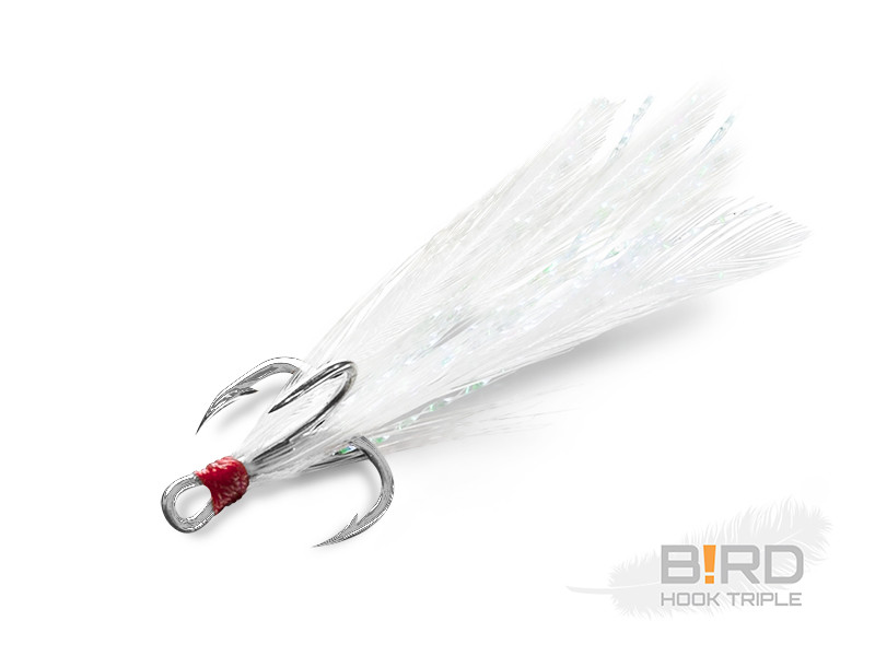 Ancore Delphin B!RD Hook Triple, Alb, 3buc/plic