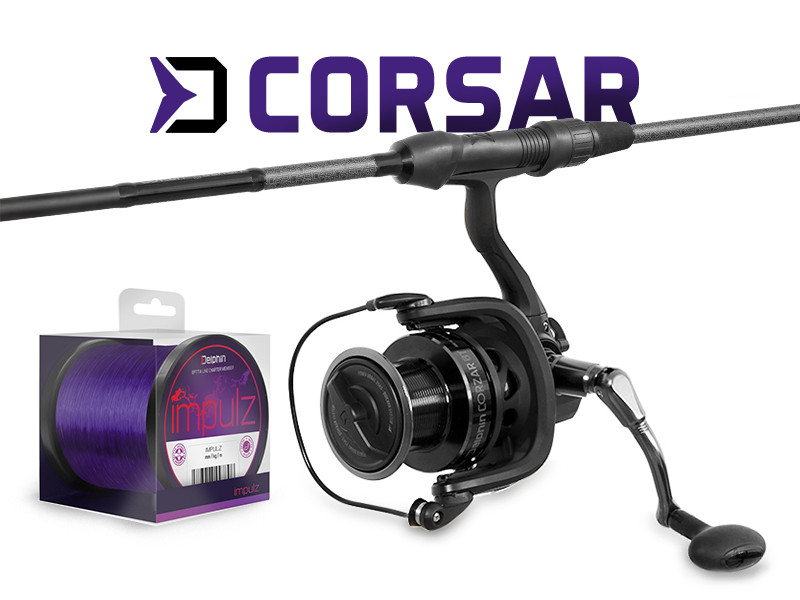 Set Pescuit Crap Delphin CORSAR – Lanseta+ Mulineta + Fir