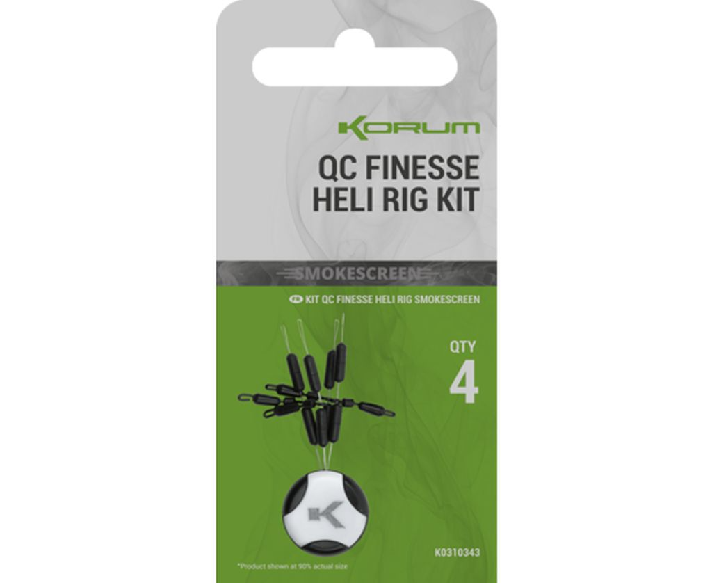 Opritoare cu Agrafa Rapida Korum Smokescreen QC Finesse Heli Rig Kit, 4buc/plic
