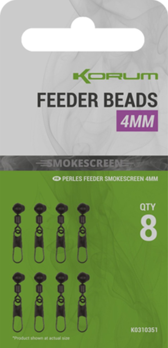 Vartej cu Margea Culisanta si Agrafa Korum Smokescreen Feeder Bead, 8buc/plic