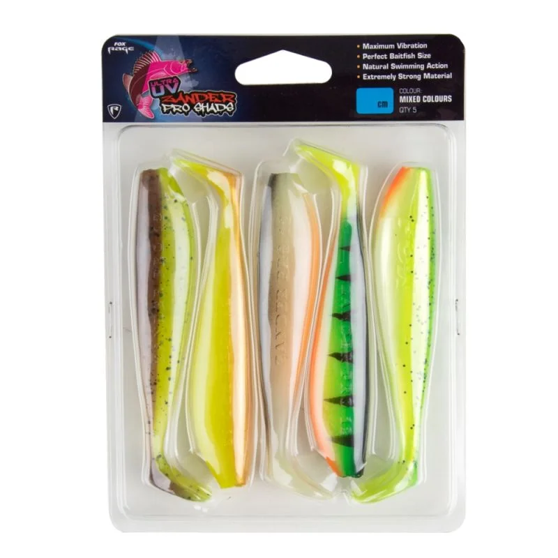 Set Shaduri FOX Rage Zander Pro Shad Mixed Ultra UV Colours, 7.5cm, 5buc/blister