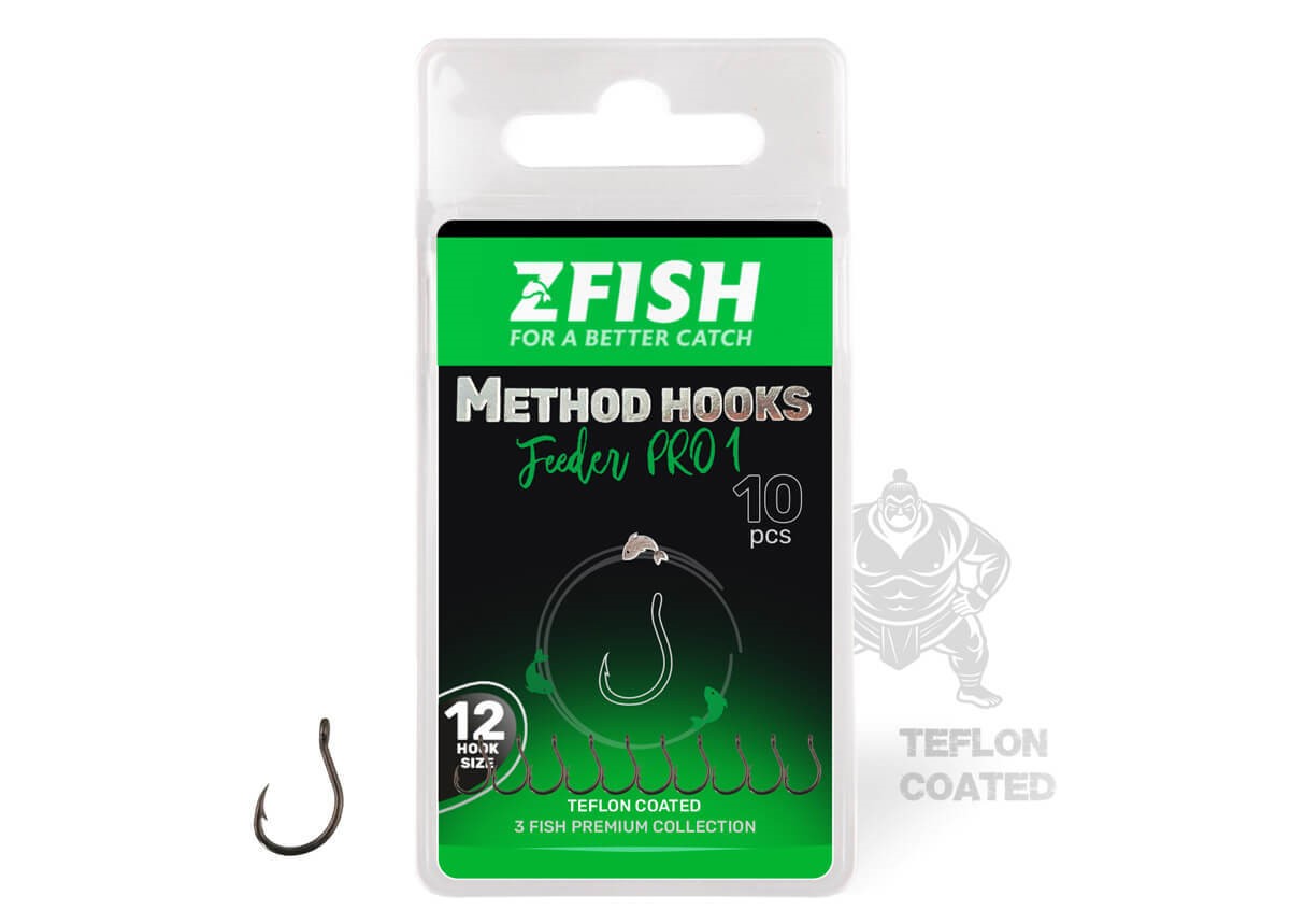 Carlige ZFish Method Feeder Pro 1 - Acoperite Teflon, Marimi 6-14