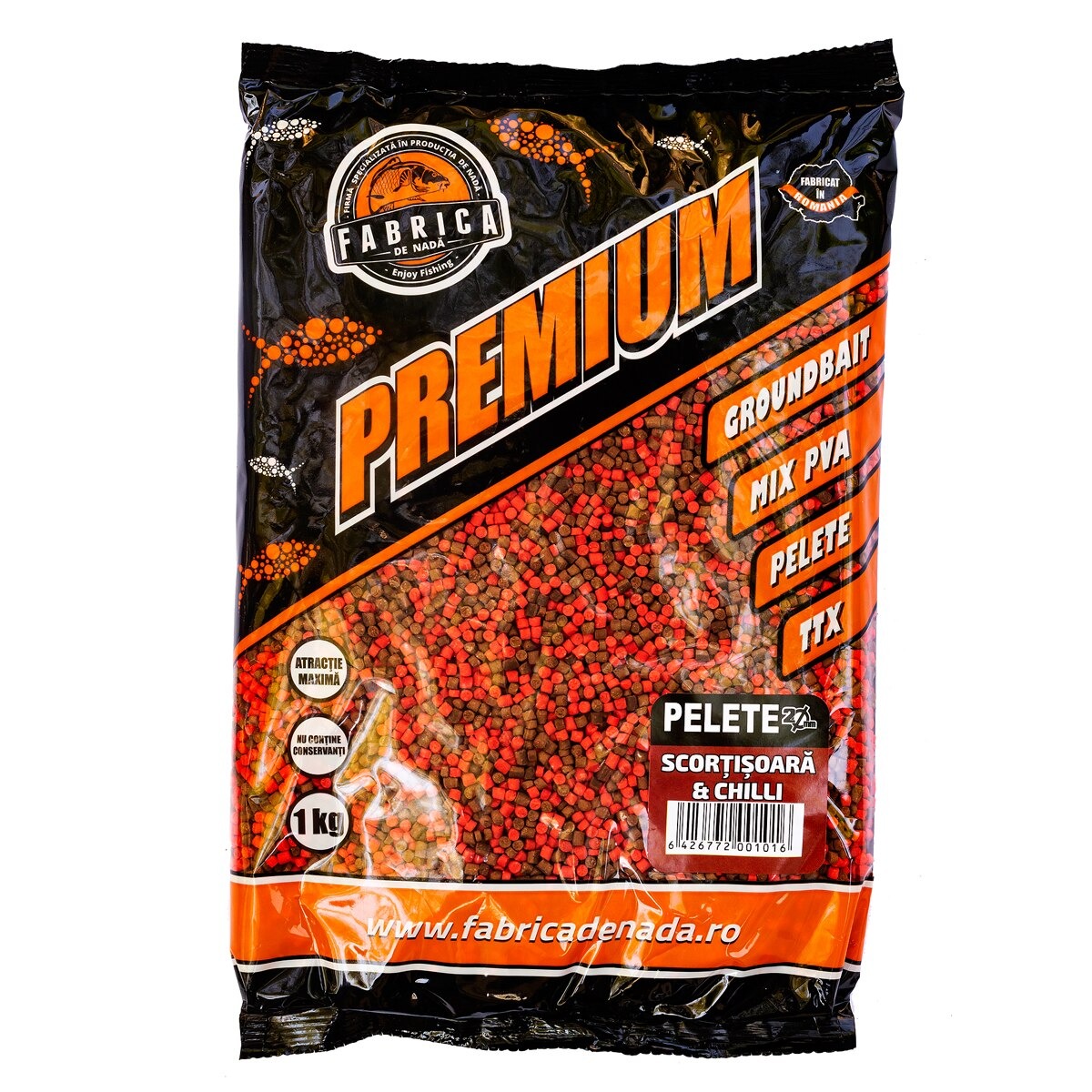 Pelete 2 mm Scortisoara si Chilli, Fabrica de Nada, 1 kg