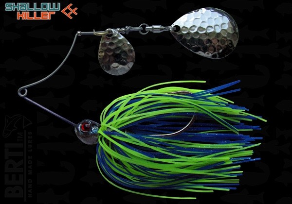 Spinnerbait Berti Shallow Killer Colorado Colorado, Albastru/Chartreuse, 7g