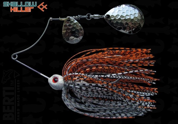 Spinnerbait Berti Shallow Killer Colorado Colorado, Alb/Negru-Portocaliu/Negru, 7g