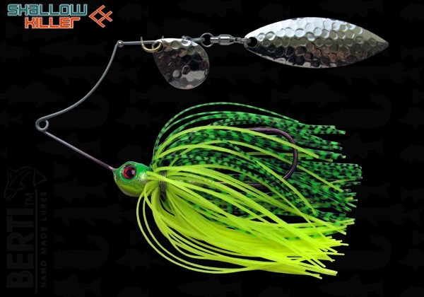 Spinnerbait Berti Shallow Killer Colorado Salcie, Chartreuse/Lime Tiger, 11g