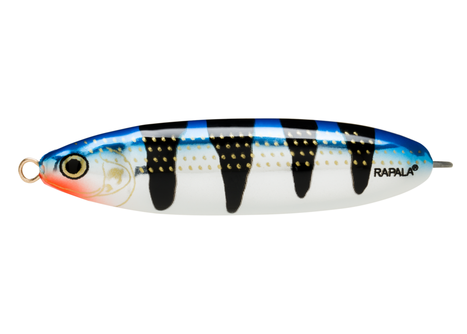 Lingurita Oscilanta Antibradis Rapala Minnow Spoon, Culoare Metallic Blue Tiger (MBT), 10cm, 32g