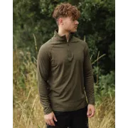 Bluza Pescuit Korda Kool UPF Zip Dark Olive – Protectie UPF 50