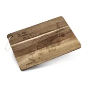 Tocator Lemn Delphin CarpBOARD cu Gravura Crap – 30x19.5cm