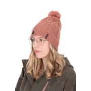 Caciula Dama Fox Knitted Bobble Hat – Dusty Pink, Captuseala Fleece