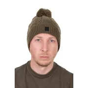 Caciula Fox Khaki Knitted Bobble Hat – Captuseala Fleece, Marime Universala