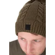 Caciula Fox Khaki Knitted Bobble Hat – Captuseala Fleece, Marime Universala