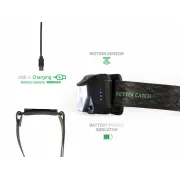 Lanterna de Cap ZFish Neonix - Senzor Miscare,360 Lumeni, Lumina Rosie Anti-Insecte