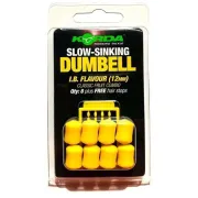 Dumbell Flotant Korda Slow-Sinking + Free Hair Stops, 12mm, 8buc/blister