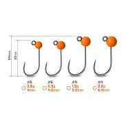 Jig Tungsten Delphin T-AREA BL,5 buc - Portocaliu Fluo
