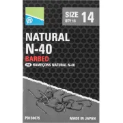 Carlige cu Micro Barbeta Preston Natural N-40, 15buc/plic
