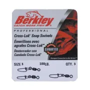 Agrafa cu Vartej BERKLEY Cross-Lok Mc Mahon, Nr.3,100lb(46kg), 3buc/plic