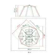 Cort Coleman Cortes Octagon 8 persoane, Gri,  85x30x30cm