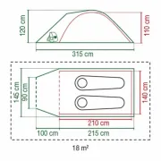Cort Coleman Darwin 2 Plus, 2 persoane, 57x16x15cm