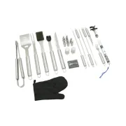 Set 27 ustensile pentru gratar Cattara, husa textila, seringa marinat, termometru