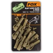 Clipsuri Plumb Pierdut Fox Edges Slik Lead Clip + Pegs Size 10, 10buc/plic CAC479