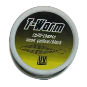 Shaduri Magic Trout T-Worm P-Tail Chilli-Cheese, Neon Yellow Black, 6.5cm, 6buc/borcan