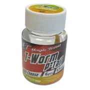 Shaduri Magic Trout T-Worm P-Tail Chilli-Cheese, Neon Green Orange, 6.5cm, 6buc/borcan