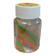 Shaduri Magic Trout T-Worm P-Tail Chilli-Cheese, Neon Green Orange, 6.5cm, 6buc/borcan