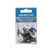 Agrafa cu Vartej Lestate Kinetic Weighted Swivel w/Dual Snap, 3buc/plic