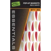 Viermi Artificiali Fox Pop Up Maggots, Rosu si Alb, 20buc/plic