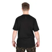 Tricou Pescuit Fox Black/Camo Logo T-Shirt