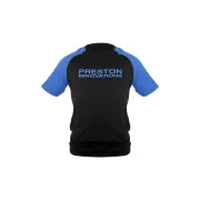 Tricou Pescuit Preston Raglan Lightweight T-Shirt, Black & Blue