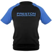 Tricou Pescuit Preston Raglan Lightweight T-Shirt, Black & Blue