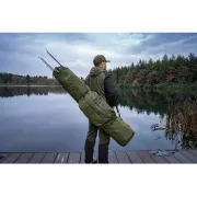 Husa Lansete Pescuit Korum Progress Folding Quiver 3 Rod, 3 Lansete + 3 Mulinete, 26x18x155cm