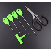 Kit Complet Pescuit NONSTOP Carp Tool Set (3 Crosete + Burghiu + Foarfeca + Knot Puller), 6 piese/blister