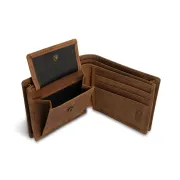 Portofel din Piele Delphin Carp Classic Wallet, Dark Brown
