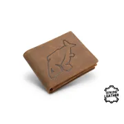 Portofel din Piele Delphin Carp OutLine Wallet, Dark Brown