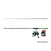 Combo-Set Spinning Delphin GreenSPIN, Lanseta Wasabi Spin NXT, 2.40m, 10-30g, 2buc + Mulineta Elixir 3000 + Fir Kyoto Verde 0.234mm-200m