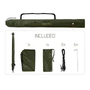 Umbrela Pescuit cu Paravan Delphin BigONE Carp, Ø=250cm