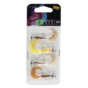 Grub Pescuit FOX Rage Micro Grub Tail Pro Mixed UV Colour Pack Loaded Lure Pack, 4cm, 3g, Nr.4, 4buc/blister