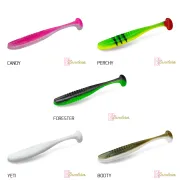 Set Shad-uri Delphin ZANDERA UVs, Yeti + Booty + Candy + Perchy + Forester, 10cm, 5buc/set