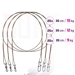 Set Strune Otel Delphin Bomb cu Vartej si Carabina, 7 Fire, 75buc/set