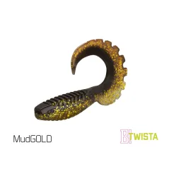 Twister Delphin TWISTA UVs, 10cm, 5buc/plic, Culoare MudGold