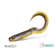 Twister Delphin Twistax Eeltail UVS, 6cm, 5buc/plic, Culoare Mudgold