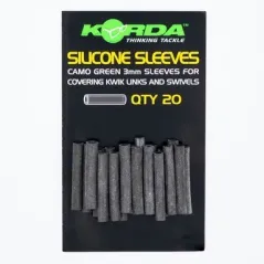 Varnis pentru Agrafa/Vartej Korda Silicone Sleeves, Camo Green, Ø=3mm, 20buc/plic