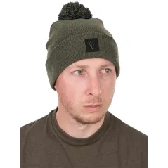 Fes Fox Collection Bobble Hat, Green/Black