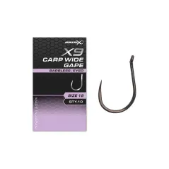 Carlige Matrix X9 Carp Wide Gape Hooks Barbless, 10buc/plic