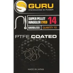 Carlige Guru Super Pellet Waggler Eyed Barbless, 10buc/plic