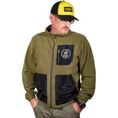 Jacheta Black Cat Fleece ,100% Fleece, Kaki-Negru