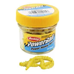 Naluca Viermi Artificiali Berkley PowerBait Power Honey Worm Garlic Yellow, 60g, 25buc/borcan